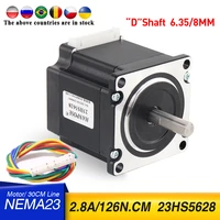 nema23 stepper motor 4 lead 165 oz in 56mm 2 8a 8mm shaft 23hs5628 57 series motor for 3d printer monitor equipment
