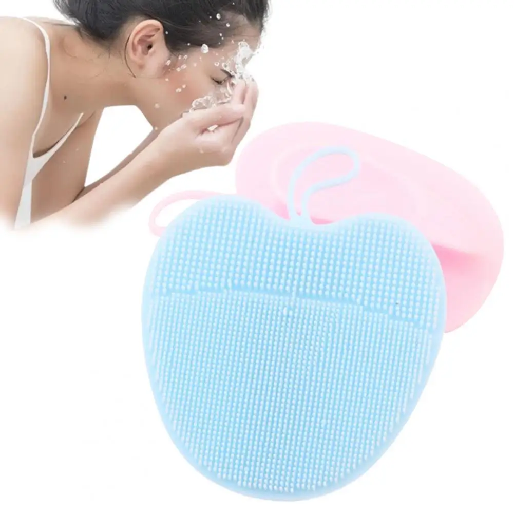 

Baby Bath Scrubber Anti-skidding Skin-friendly Remove Grease Handheld Super Soft Face Scrub Clean Brush Pad for Home