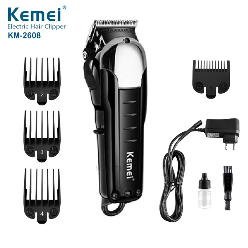 KM-2608 black Kemei, профессиональный триммер для волос, мощная электрическая машинка для стрижки волос, бритва, машинка для бритья волос, машинка для стрижки бороды, электрическая бритва - Цвет: KM-2608 black