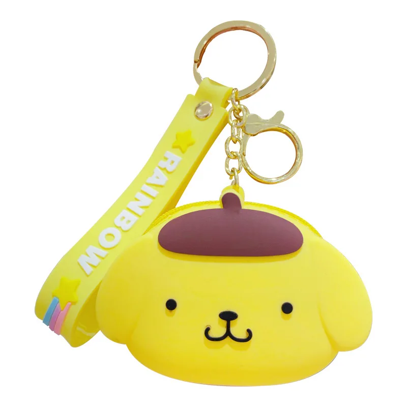 

Cute Puppy Keychain Little Animals Silicone Wallet Bag Charm Accessories Car Key Pendant Couple's Keyrng Children's Best Gift