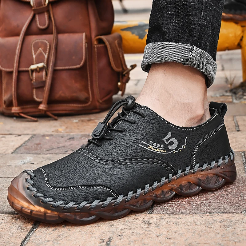 

Fashion Handmade Shoes For Men High Quality Genuine Leather Sneakers Male Lace-Up Comfortable Desinger Loafers Shoes Chaussures