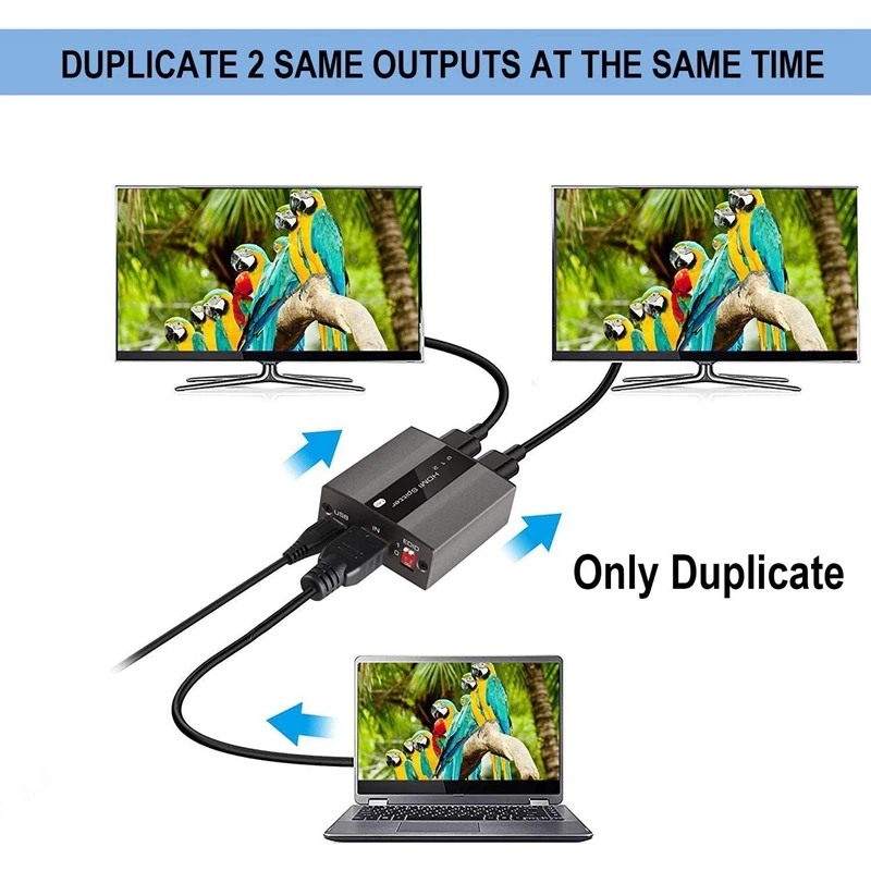 HDMI-совместимый сплиттер 1 в 2 выход с поддержкой функции EDID HDMI переключатель 4K @ 30