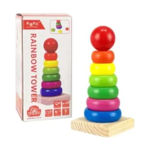 Деревянное Радужное кольцо обучающая Радужная игрушка