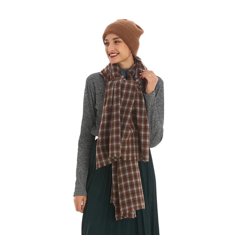

Women's winter scarf keeps warm, autumn new cashmere plaid scarf wraps shawl, luxury designer winter scarves female Stole