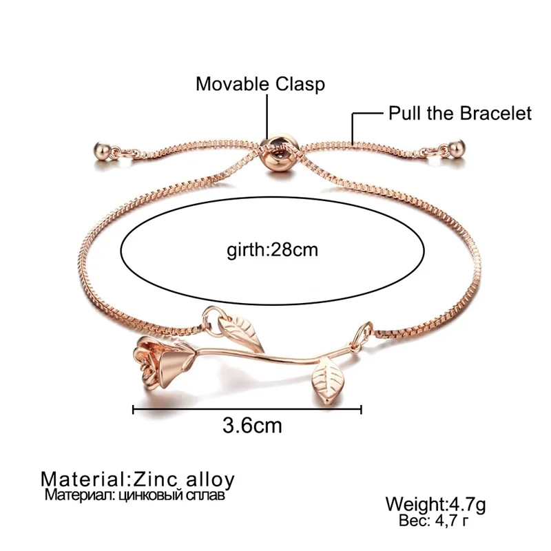 Женский браслет из сплава под розовое золото с Шармами | Украшения и аксессуары
