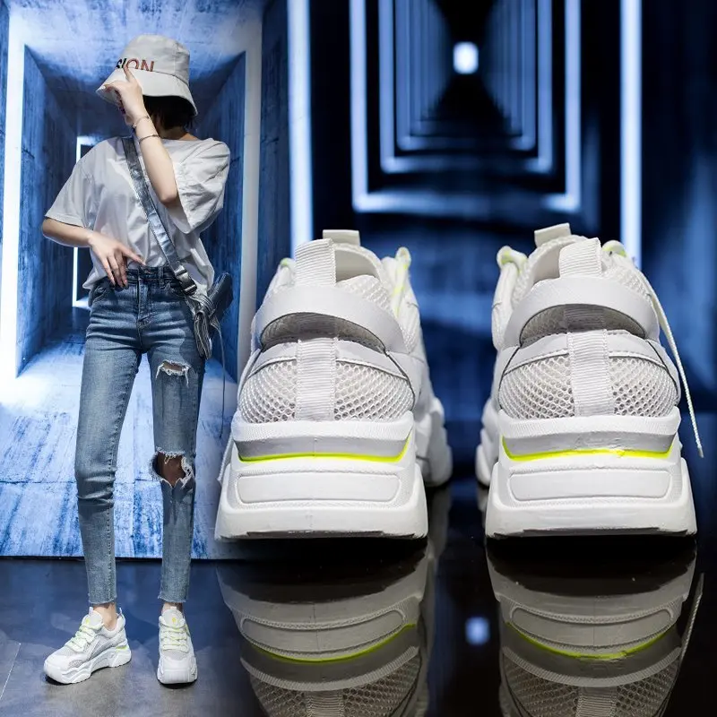 Кроссовки женские сетчатые Вулканизированная подошва повседневная обувь