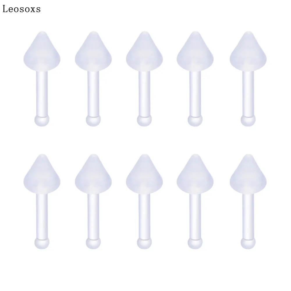 

Leosoxs 5pcs-100pcs Transparent Acrylic Nails European and American Alternative Human Body Piercing Accessories