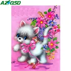 AZQSD полная квадратнаякруглая дрель Алмазная вышивка мышь кошка мозаика ручной работы подарок алмазная живопись украшения для дома в виде животных