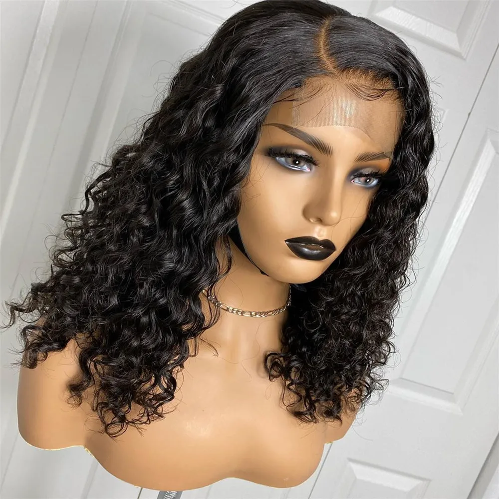 Парики вьющиеся для чернокожих женщин Передние Синтетические на сетке пряди