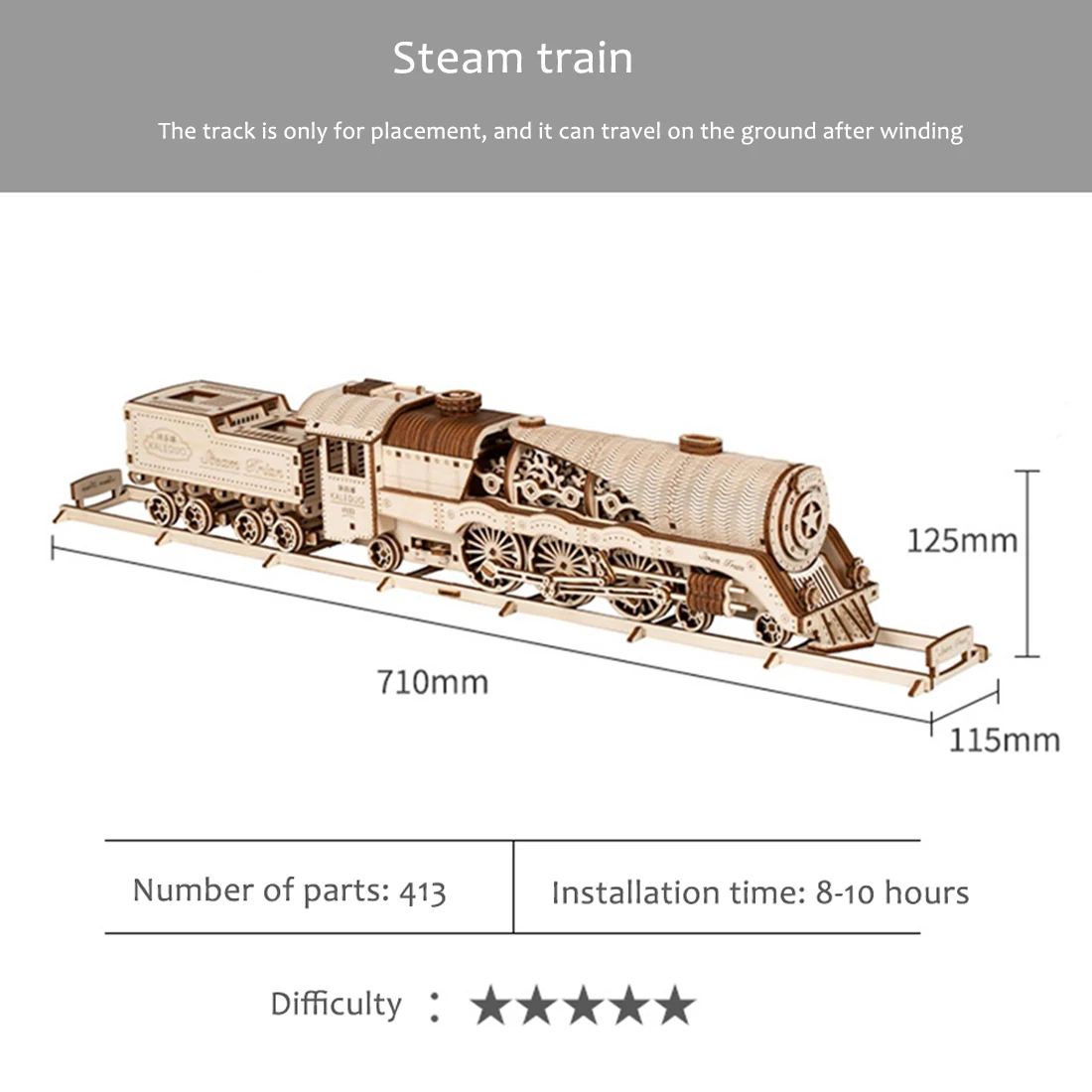 Деревянный паровой поезд сделай сам механическая Сборная модель 3D пазла