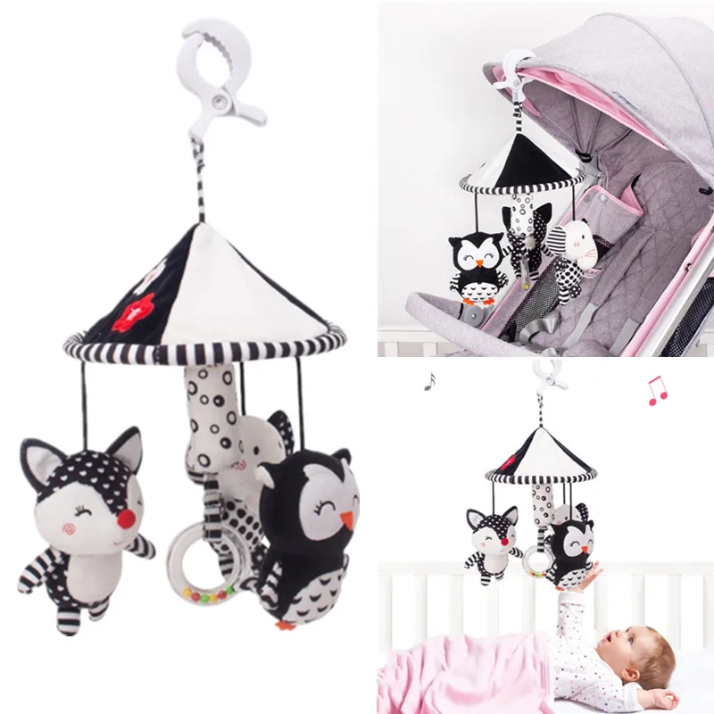 Детская плюшевая игрушка-погремушка для новорожденных на детскую коляску |