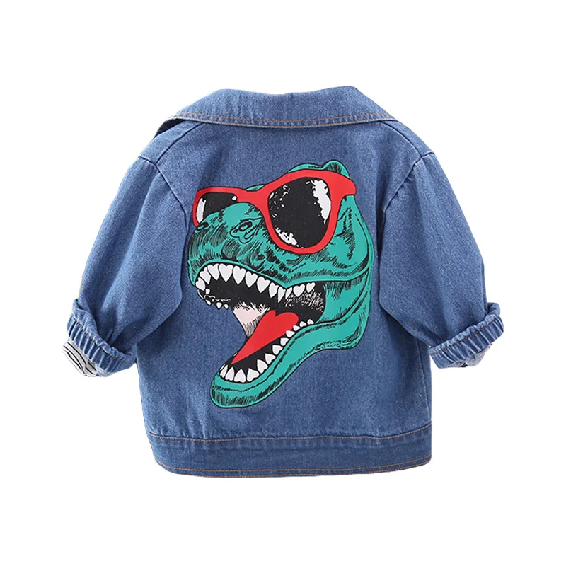 

Baby Boys Denim Jacket 2021 New Autumn Kids Letter Printed Outerwear Children Thin Zipper Clothes Coat Girl Cardigan Jackets