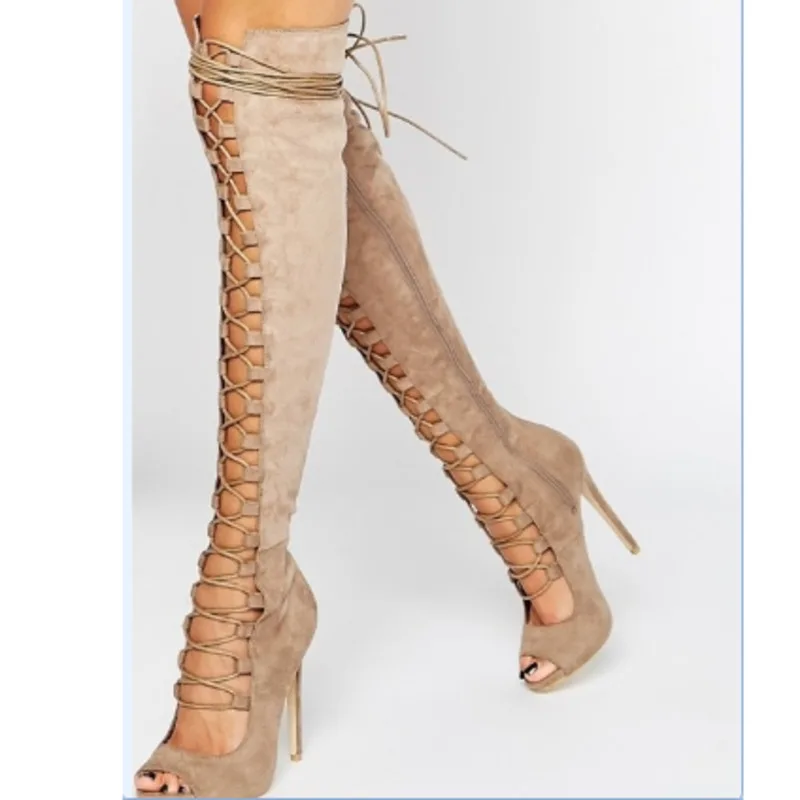 

Sexy Black Women's Long Boots Women Autumn Heels Shoes Over The Knee Thigh High Heel Boots Female Woman Summer Stretch Boot 10cm