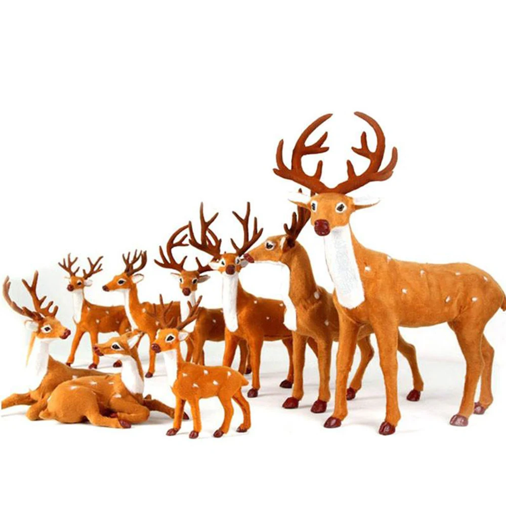 

2021NEW 1Pc Christmas Xmas Elk Doll Plush Simulation Deer Reindeer For Home Christmas Festival Party New Year Kids Gifts Props