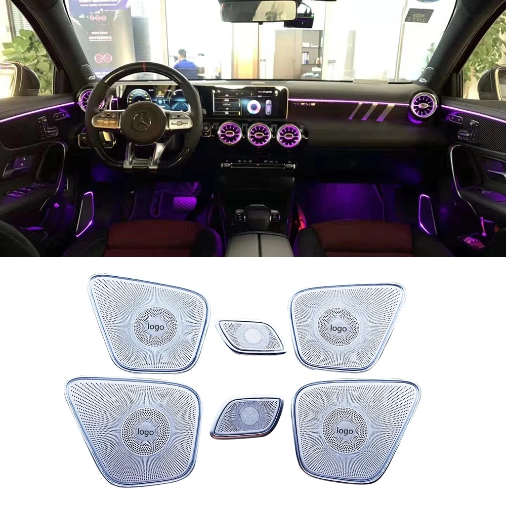 

Car door glow speaker cover For Mercedes Benz A class W177 series Illuminate midrange lid suit horn loudspeaker decoration trim