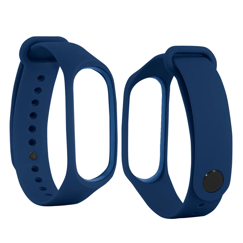 Для mi band 4 Браслет Силиконовый сменный ремешок для Xiaomi mi Band 3 4 Ремни Аксессуары для mi 3 ремень - Цвет: Dark blue