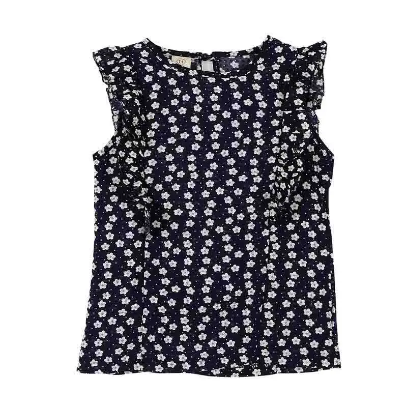 Летние комплекты одежды для маленьких девочек шифоновая футболка без рукавов в