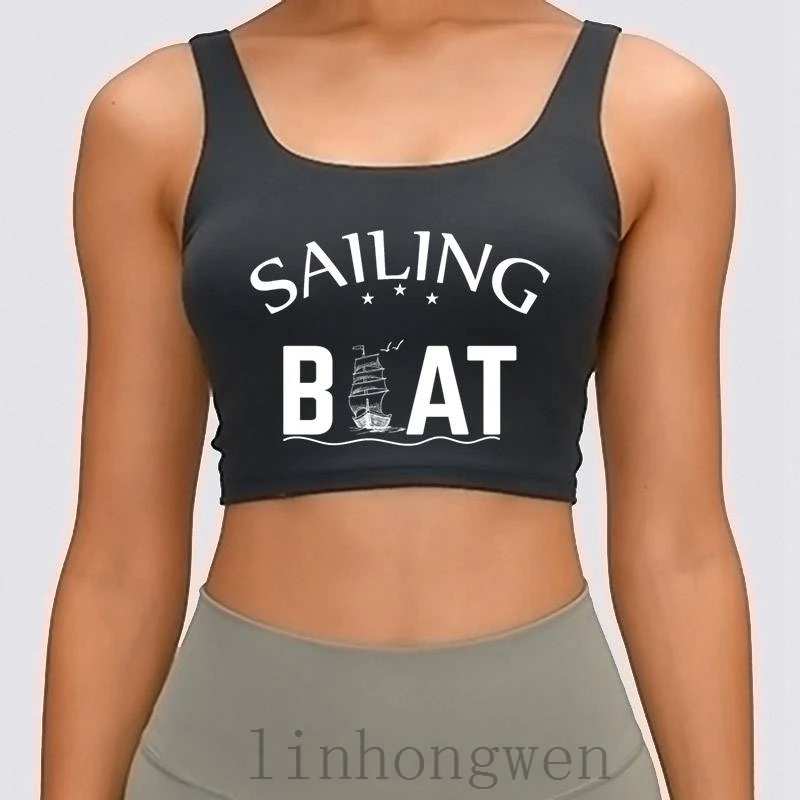 

Женский короткий топ Segelboot с рисунком, летняя модель