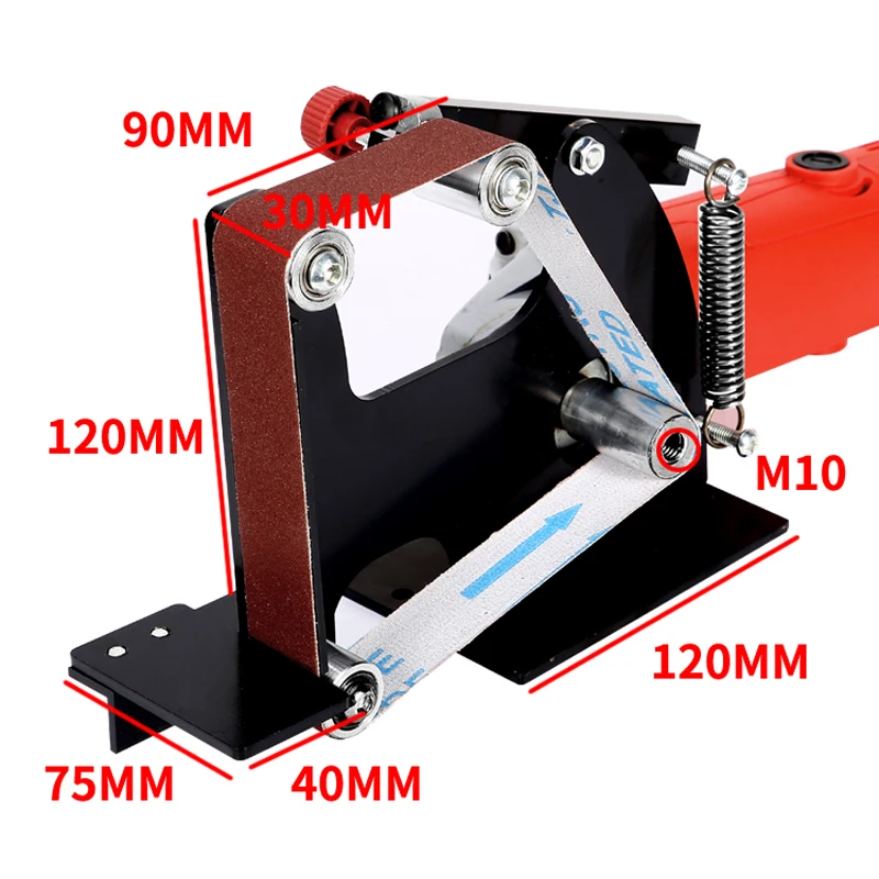 

Diy M10/M14 Electric Angle Sanding Belt Adapter Accessories For 100/115 125 Sanding Grinding Polishing Machine Wood