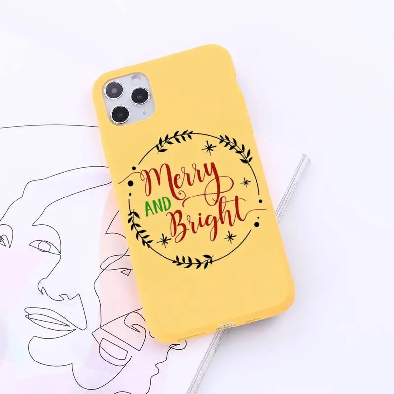 

High quality Christmas theme printing Phone Case Candy Color for iPhone 6 7 8 11 12 s mini pro X XS XR MAX Plus