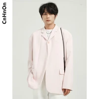 spring new arrivals pink loose suit jacket mens korean style casual suit jacket m5 as z0211