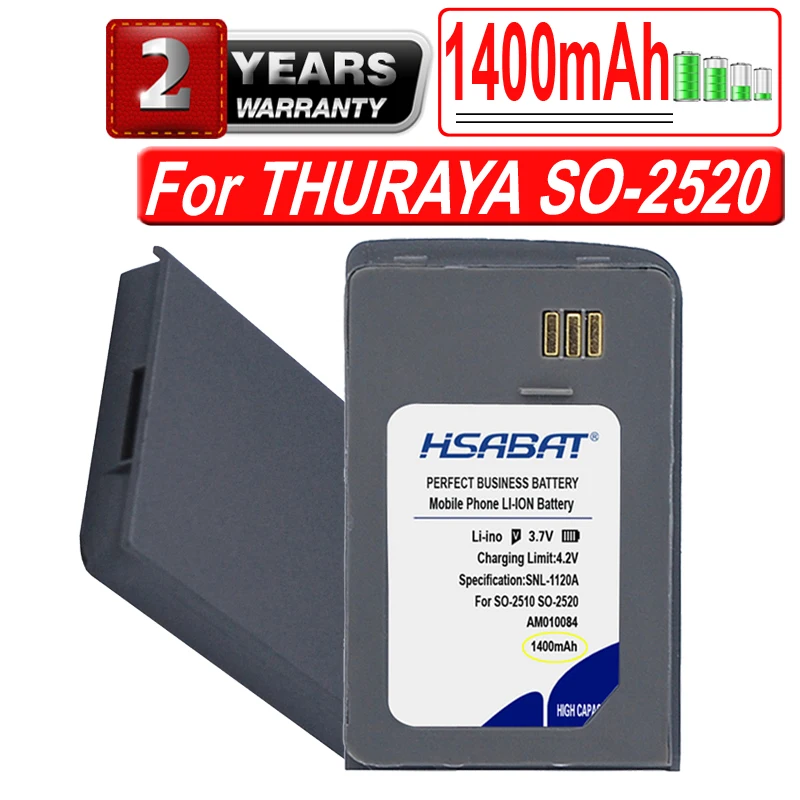 Аккумулятор HSABAT емкостью 1400 мА · ч для спутниковой связи THURAYA SO-2520 SO-2510 AM010084 SO-3319 |