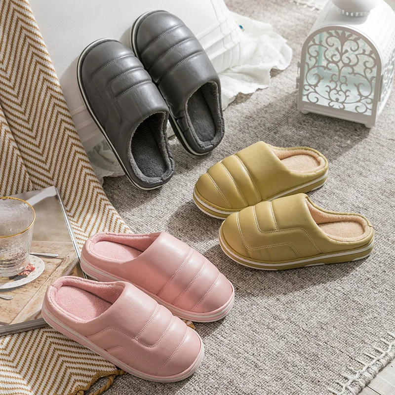 Женские домашние тапочки Зимняя Теплая обувь для дома и улицы женские плюшевые