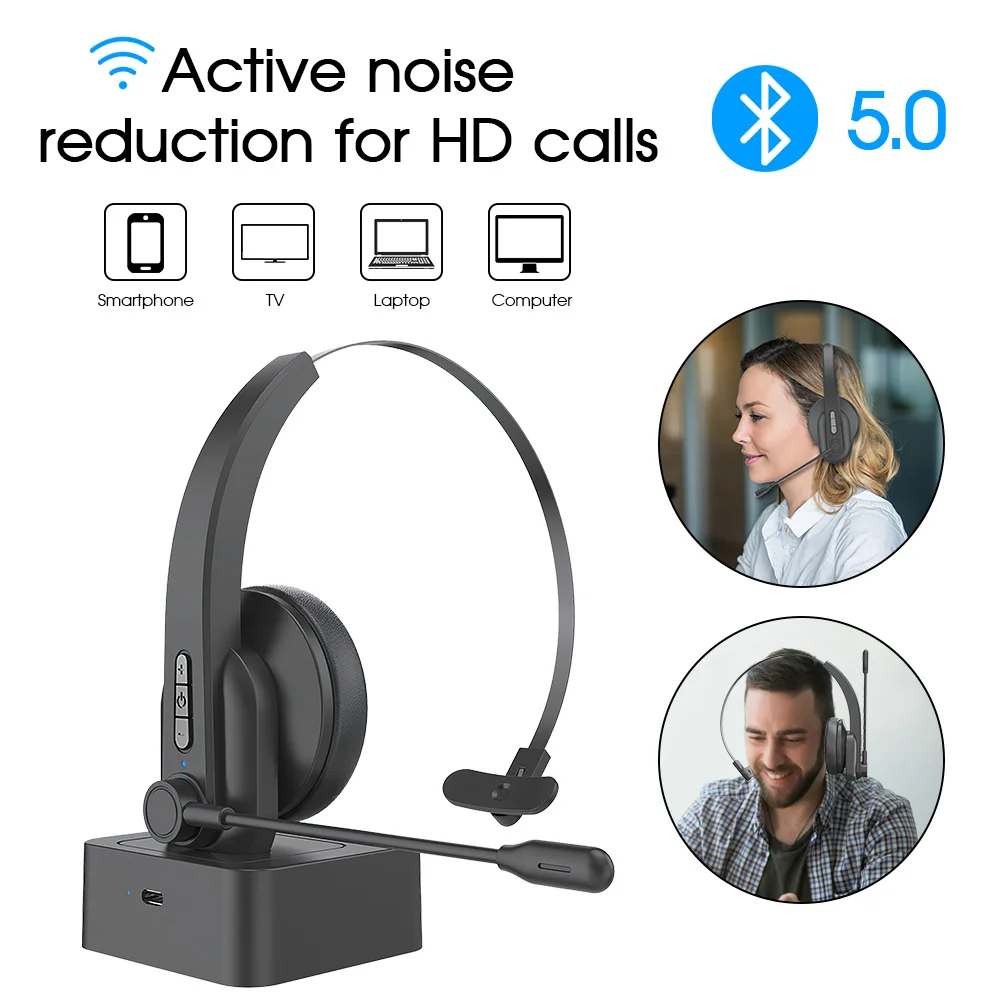 

Деловые Беспроводные наушники с микрофоном, Bluetooth-наушники для работы с драйверами звонков HD