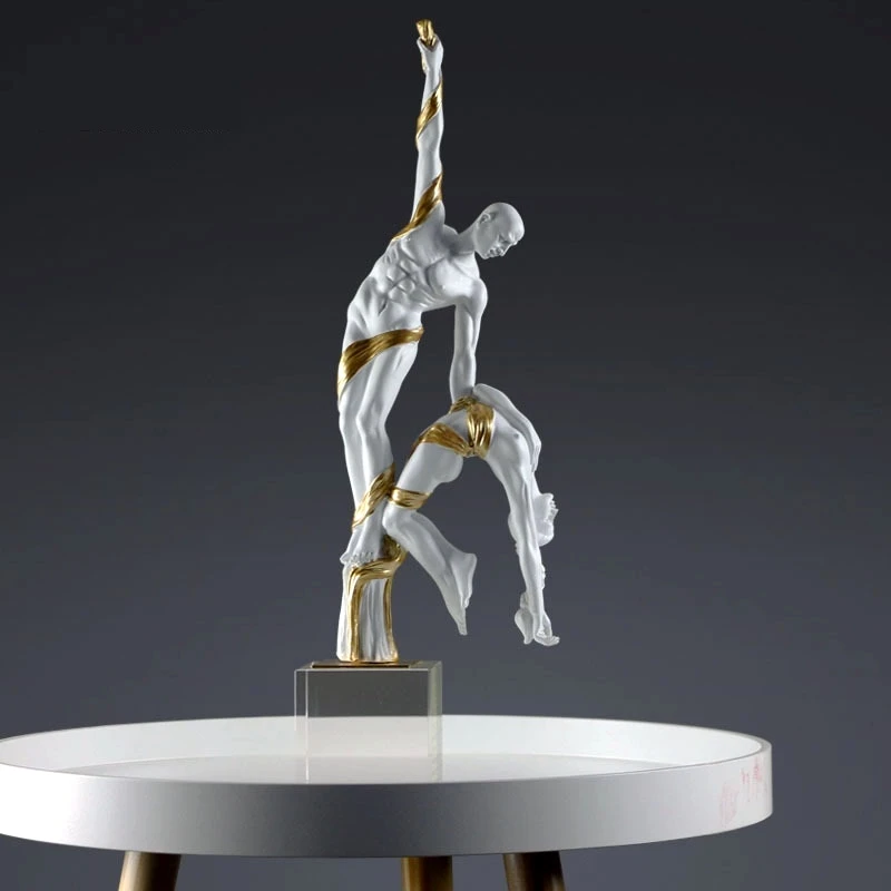 Художественная смола пара акробатиков скульптура кристальная основа для