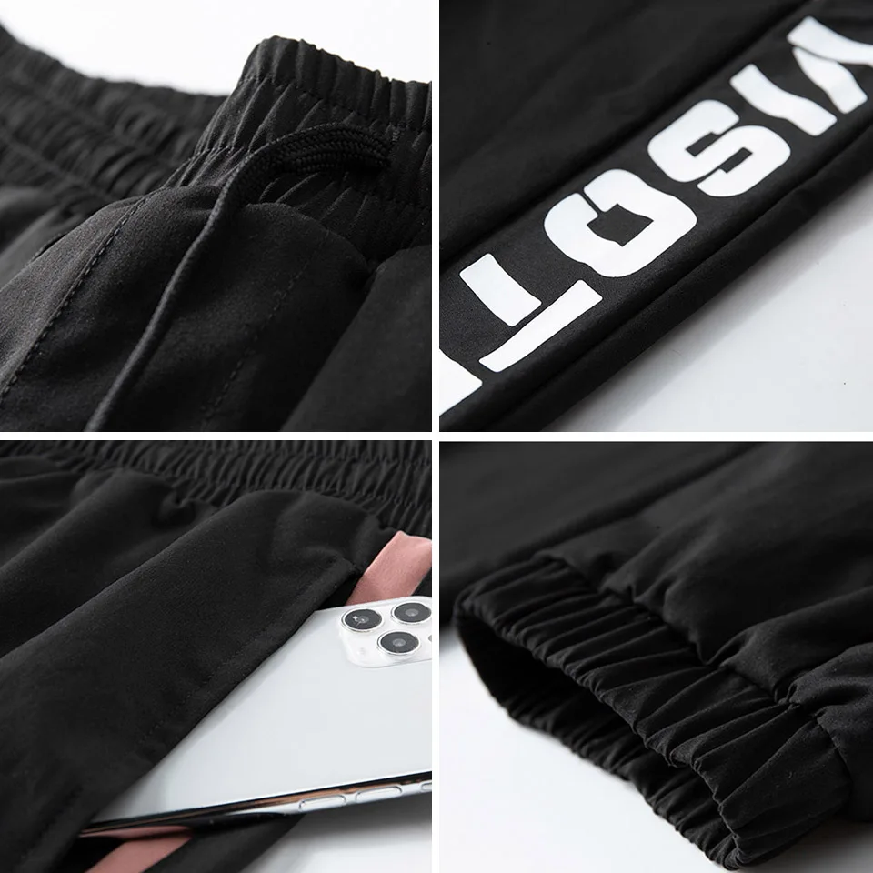

2021 Spring Running Men Cargo Pants Black Casual Loose Trousers Hip Hop Harajuku Streetwear Sweat Pants Men Cotton Pants