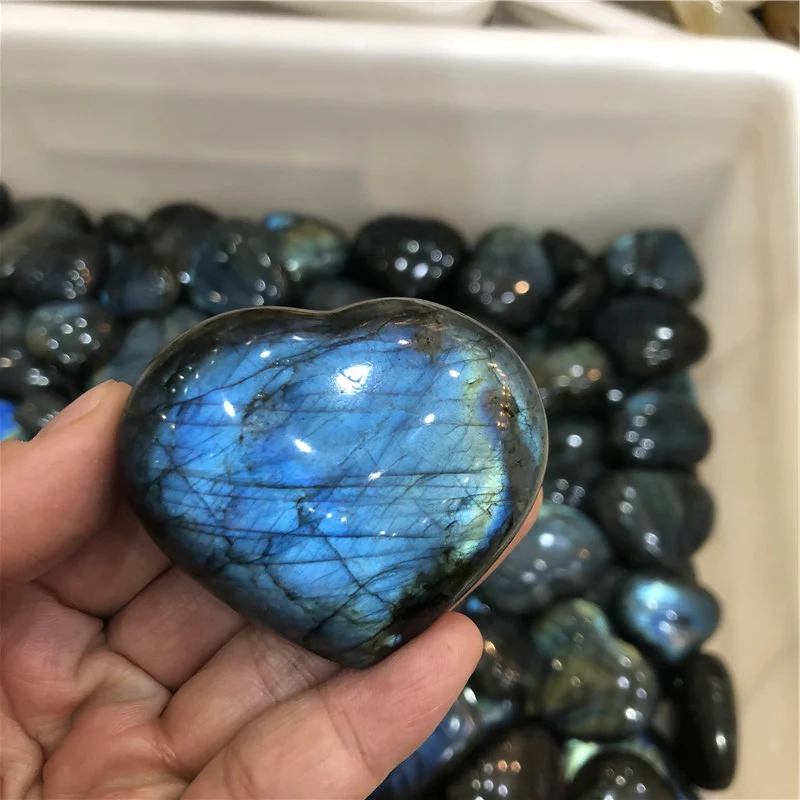 

Labradorite Heart Moonstone Positive Energy Reiki Gems Crystal Heart Healing