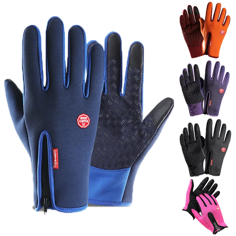 

Hot Sale Winter Motorcycle Gloves Waterproof Touchscreen Thermal Fleece Resistant Non Slip Motorbike Cycling Equipment Gloves