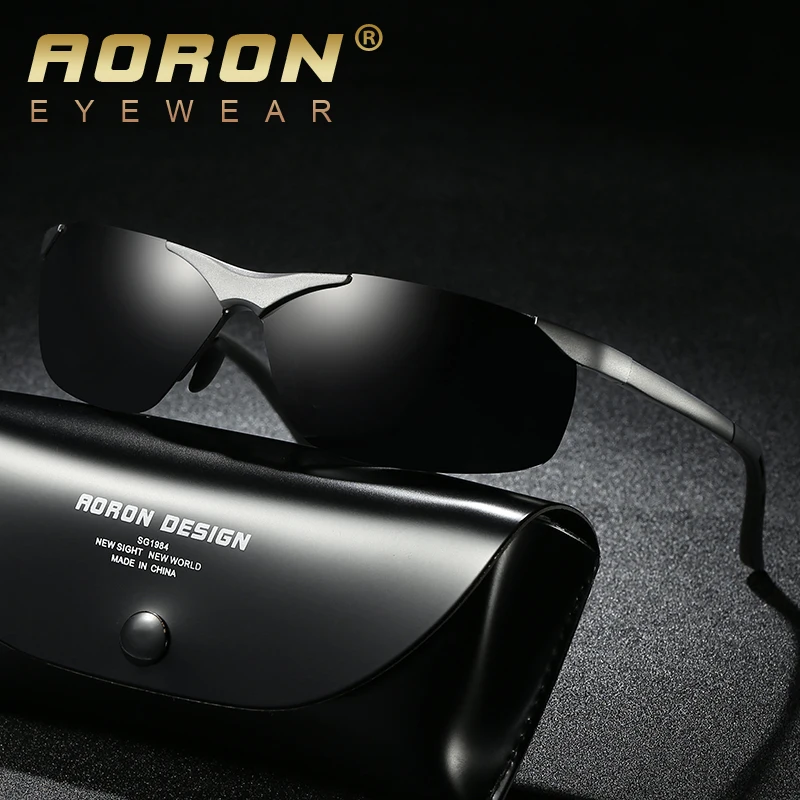 Солнцезащитные очки AORON мужские/женские UV 400 поляризационные в металлической