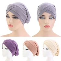 women muslim hijab scarf inner caps ladies islamic cross headband turban headwrap headscarf stretch hair loss baggy hat bonnet
