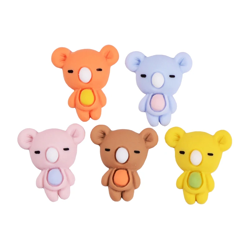

10/30/50Pcs 24*21mm Cartoon Frosted Koala Resin for scrapbooking DIY Phone Shell/Kids Hairpin/Earrings Brooch Accessories