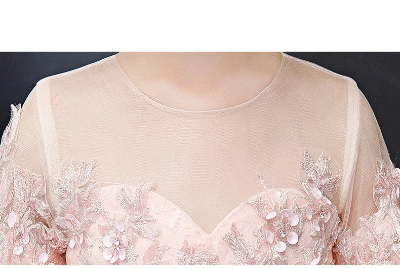 Новое розовое кружевное платье с цветочным рисунком для девочек свадебное