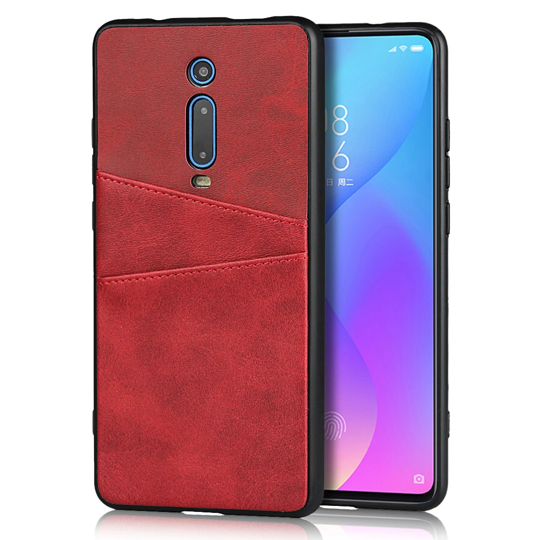 Red DongTao CK Из искусственной кожи держатель для карт бумажник чехол для Xiaomi mi 9 A2 8 Lite 6x Cc9 Cc9e 9t Xio mi Red mi 6 6a K20 Note 7 Pro силиконовая рама - Цвет: Red DongTao CK