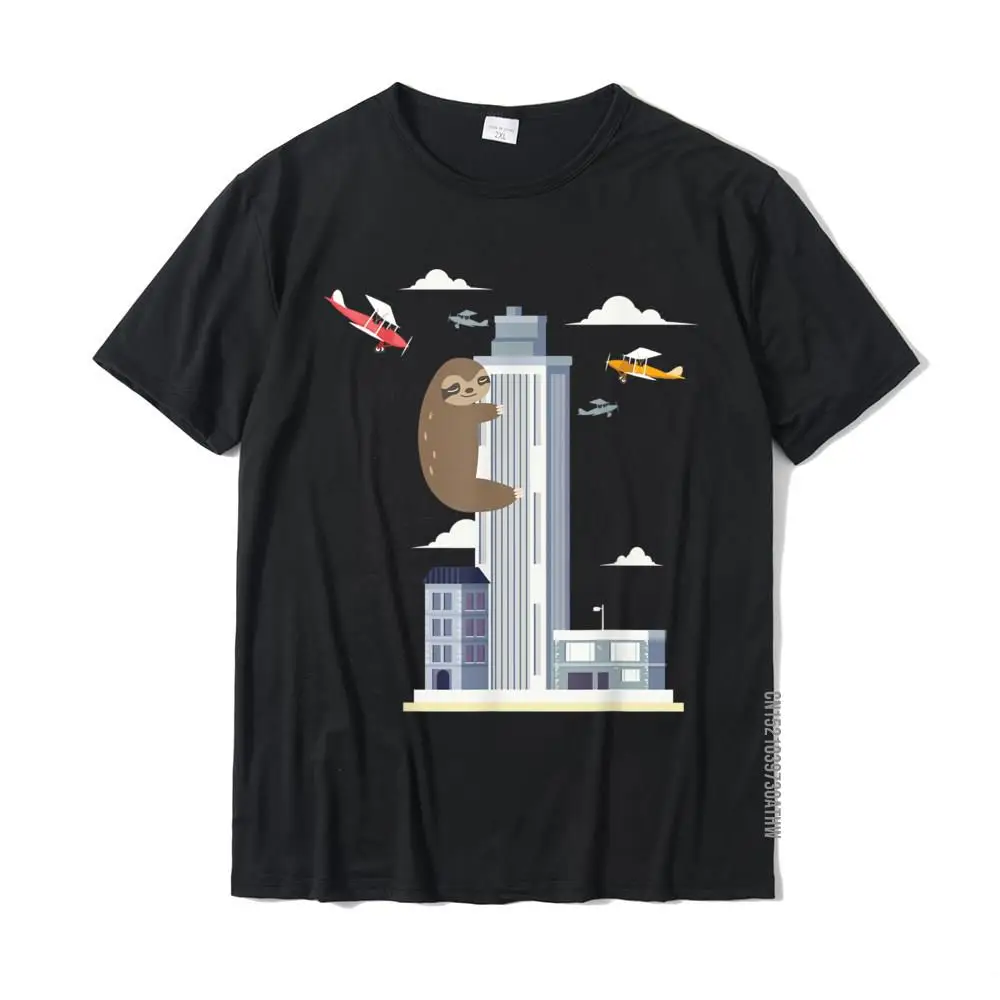 SlothZilla футболка Ленивец в строительном винтажном самолете футболки для мужчин