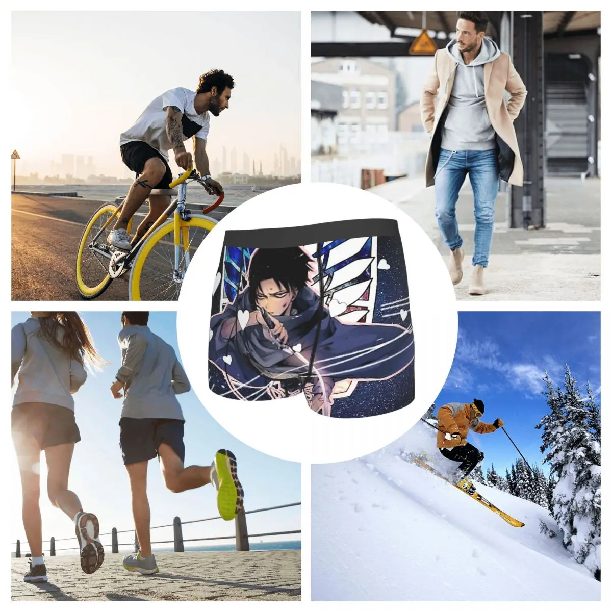 Трусы-боксеры в стиле аниме Атака Титанов бамбуковое нижнее белье дышащие