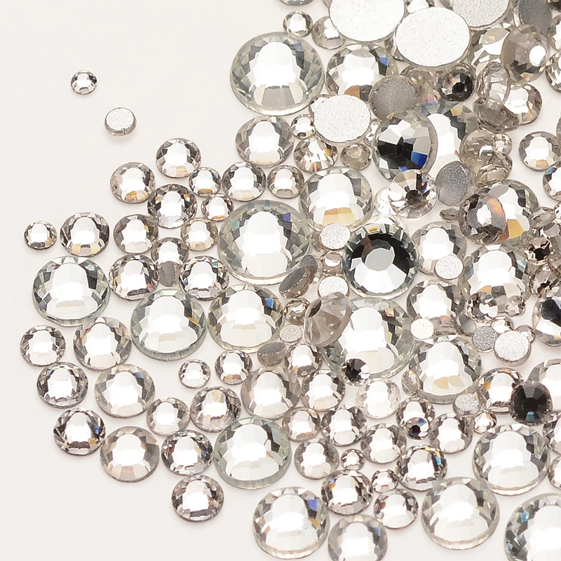 Стразы SS3 ~ SS20 разных размеров с прозрачными кристаллами для