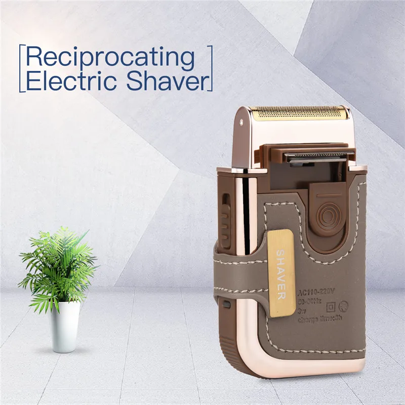 

Leather Wrapped Electric Shaver Vintage Reciprocating Beard Trimmer Men Mustache Razor Sideburns Trimmer Extra Foil Shaving Head