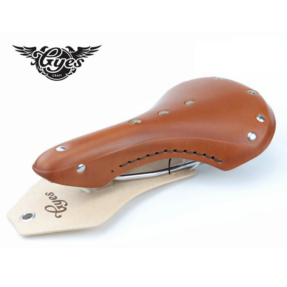 Классическое седло в стиле ретро винтажное кожаное для шоссейного велосипеда