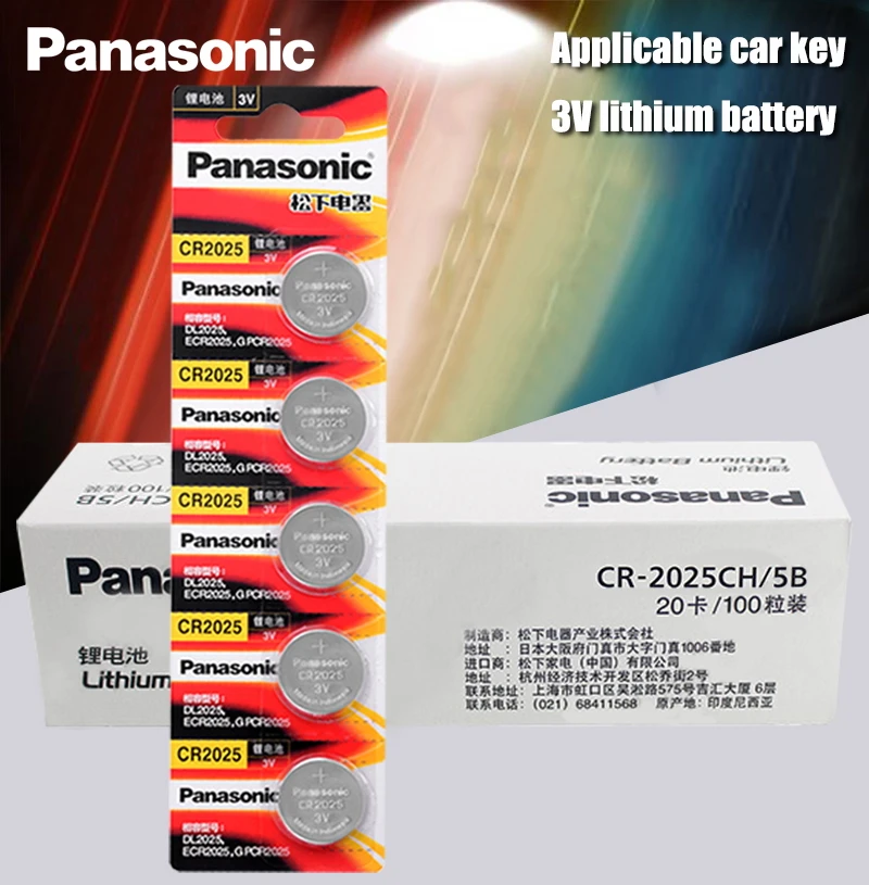 100 шт. оригинальные батарейки PANASONIC cr2025 3 в кнопочные для часов компьютера cr 2025
