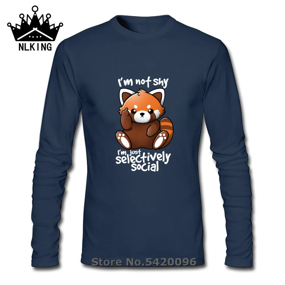 Новая модная летняя футболка с длинными рукавами Kawaii застенчивая красная панда