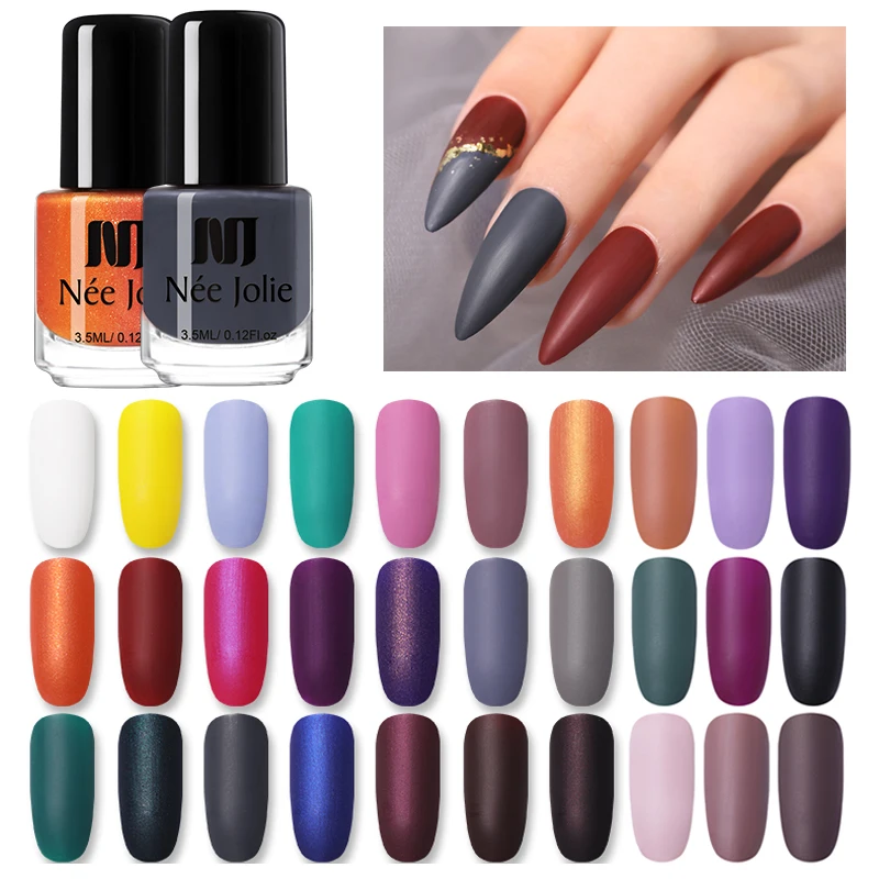 Матовый эффектный лак для ногтей 33 цвета красно-серый масляный самостоятельного