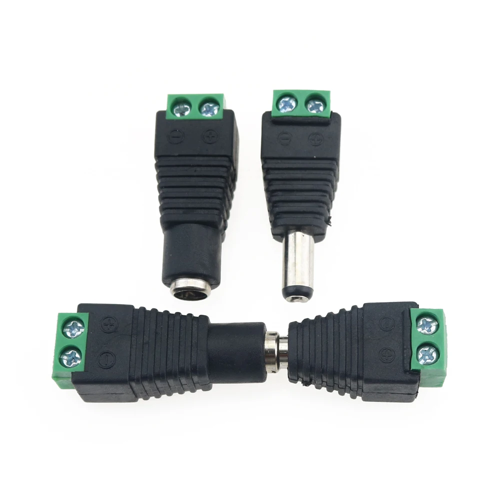 YuXi 12V DC Power Male Female Jack Adapter Plug Video Balun Converter BNC Connector for Led Strip Light Camera | Компьютеры и офис
