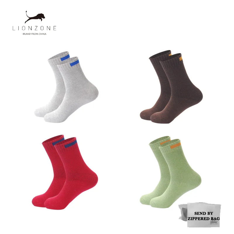 Толстые шерстяные носки мужские деловые повседневные Calcetines Invierno Meias Ho мужские s тканевые вывески дизайн LIONZONE бренд 1 лот = 4 шт - Цвет: SZH5