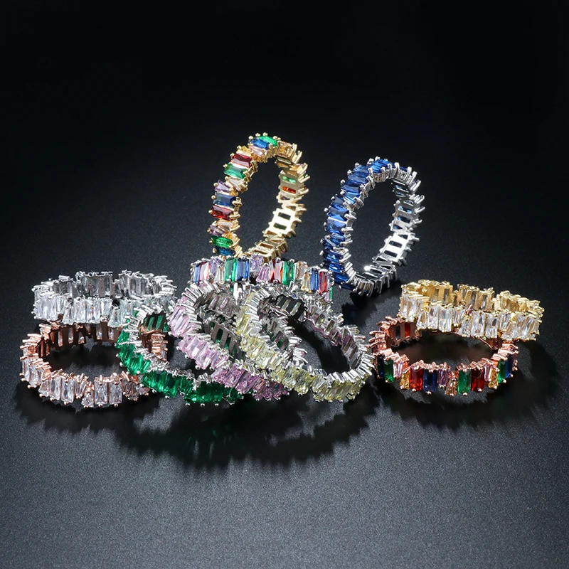 Женское свадебное кольцо Kinel обручальное в стиле панк из Дубая с кубическим