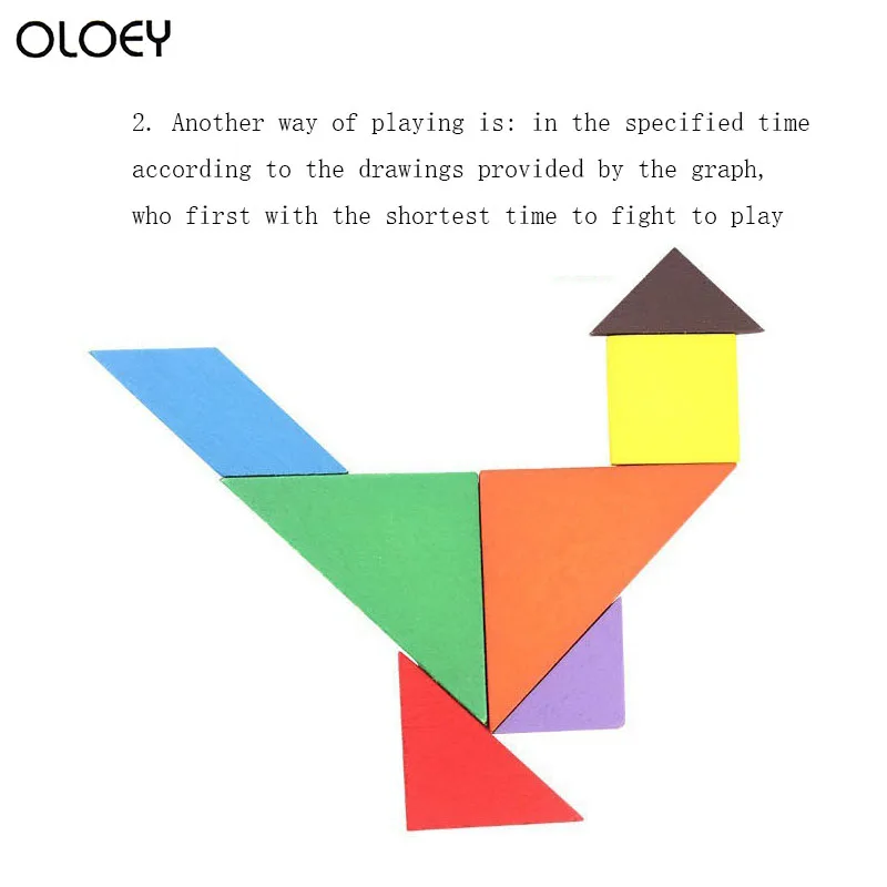 

0-2Year Small Color Tangram Building Blocks Shape Cognition Jigsaw Puzzle Plane Jigsaw Montessori Educational Wooden Toys