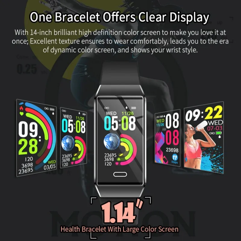 

heart rate blood pressure monitoring menstrual cycle control APP female reminder X9 1.14 inch color screen female smart bracelet